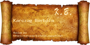 Karczag Borbála névjegykártya